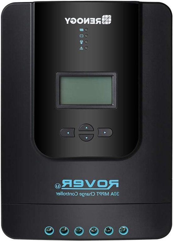 MPPT Laadregelaar - Zonnepaneel Regulator - Batterij Opladen - Hoge Tracking Efficiëntie - 30A 12V/24V - Zwart