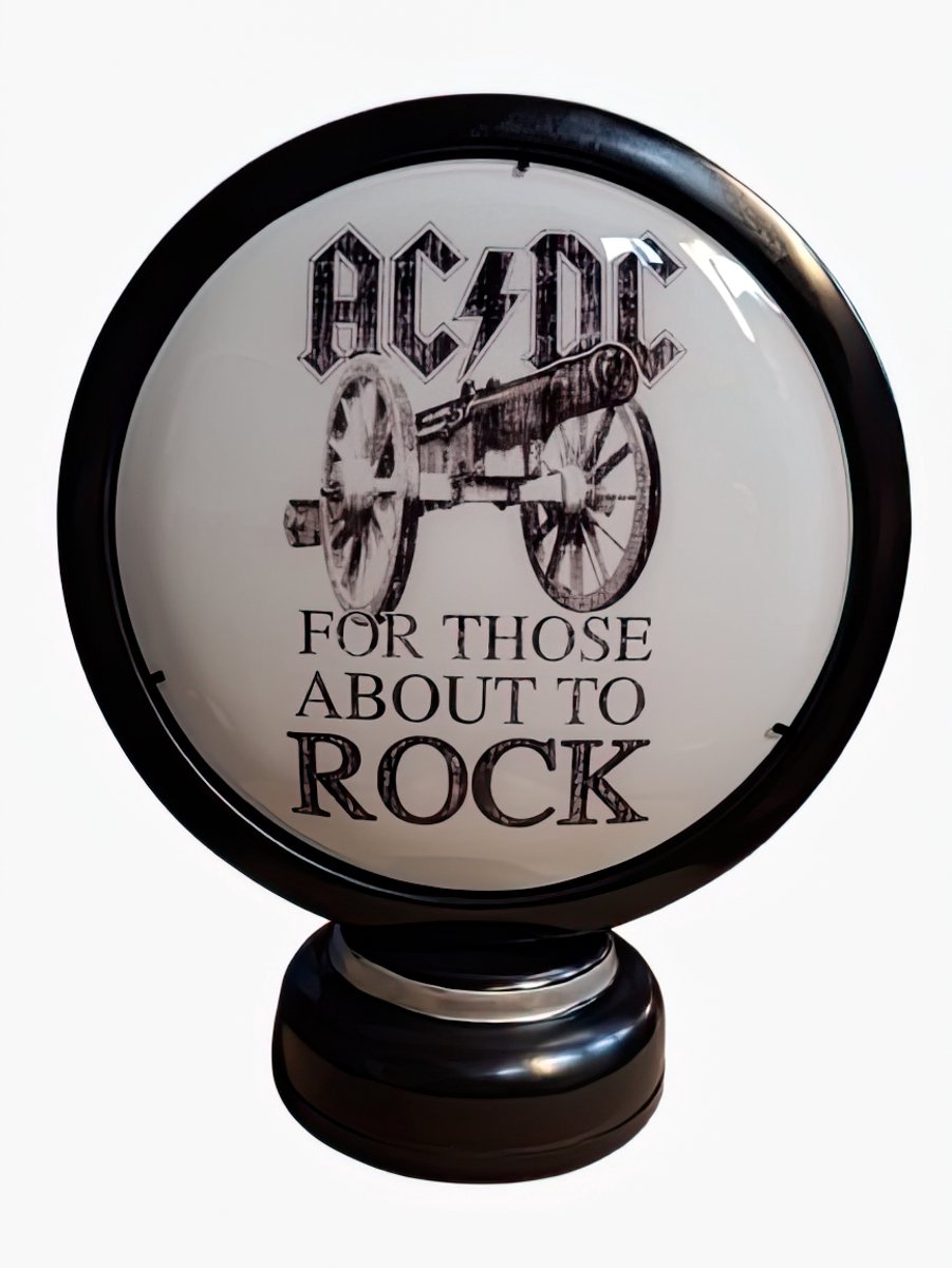 AC/DC Sfeerlamp / Tafellamp - Lamp - For Those About To Rock - Hardrock Decoratie - Merch Lamp - 31 cm