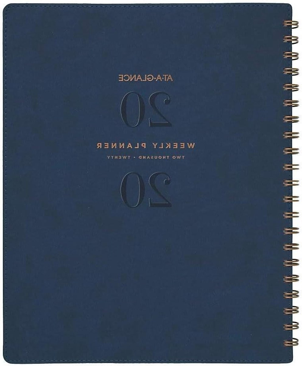 Wekelijkse Maandelijkse Planner - Afsprakenboek Agenda - Jaar Planning - Inktbloedbestendig Papier - 8-1/2 x 11 inch - Marineblauw