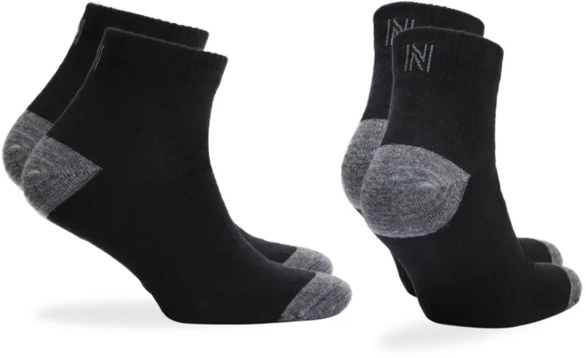 Norfolk Dubbellaagse Anti-Blaren Merino Wol Wandelsokken 2 Paar – Avery qtr Zwart