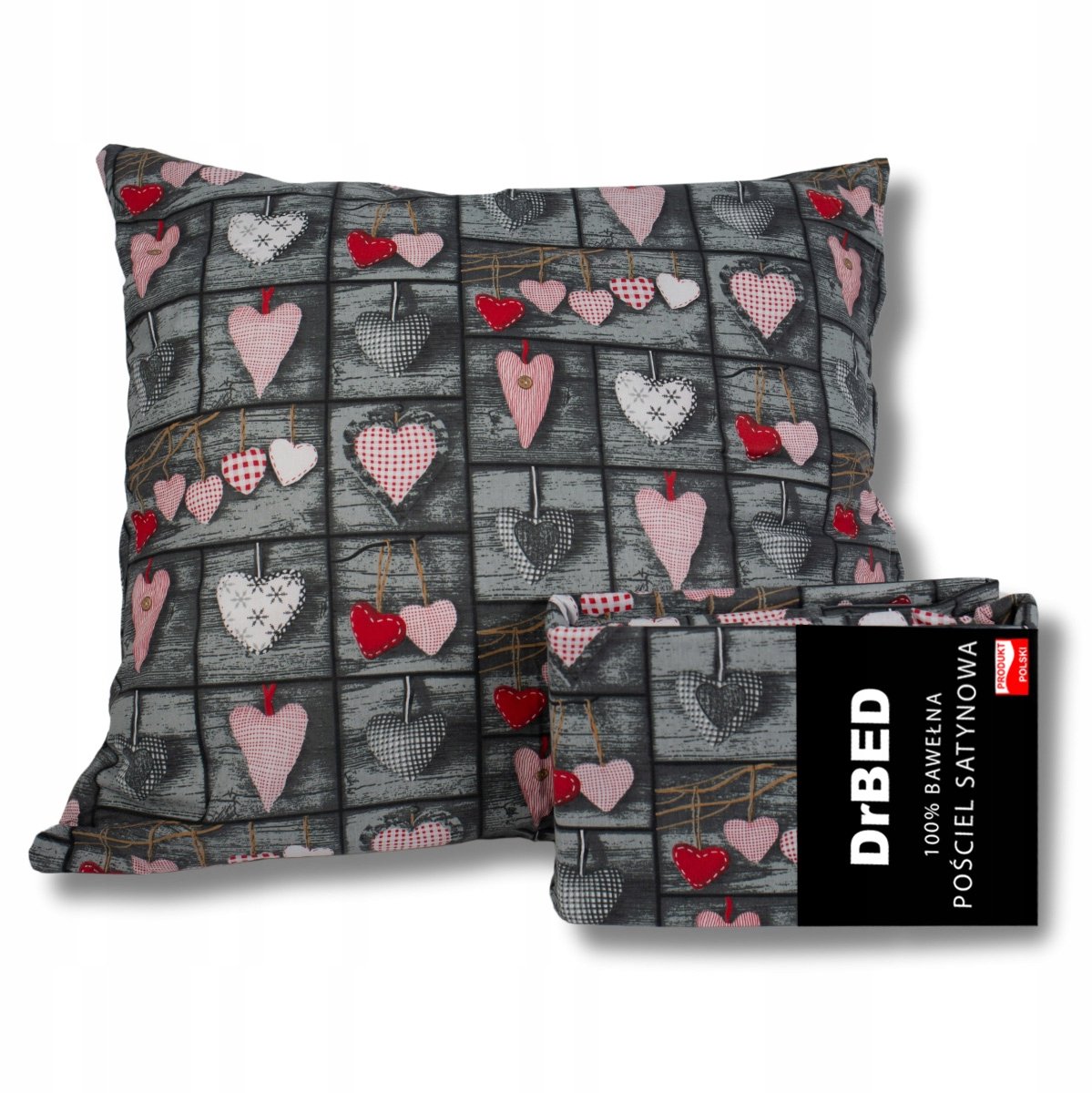 DrBED - Satijnen Katoenen Beddengoed Set - 160x200 cm - Romantisch Hartjesmotief