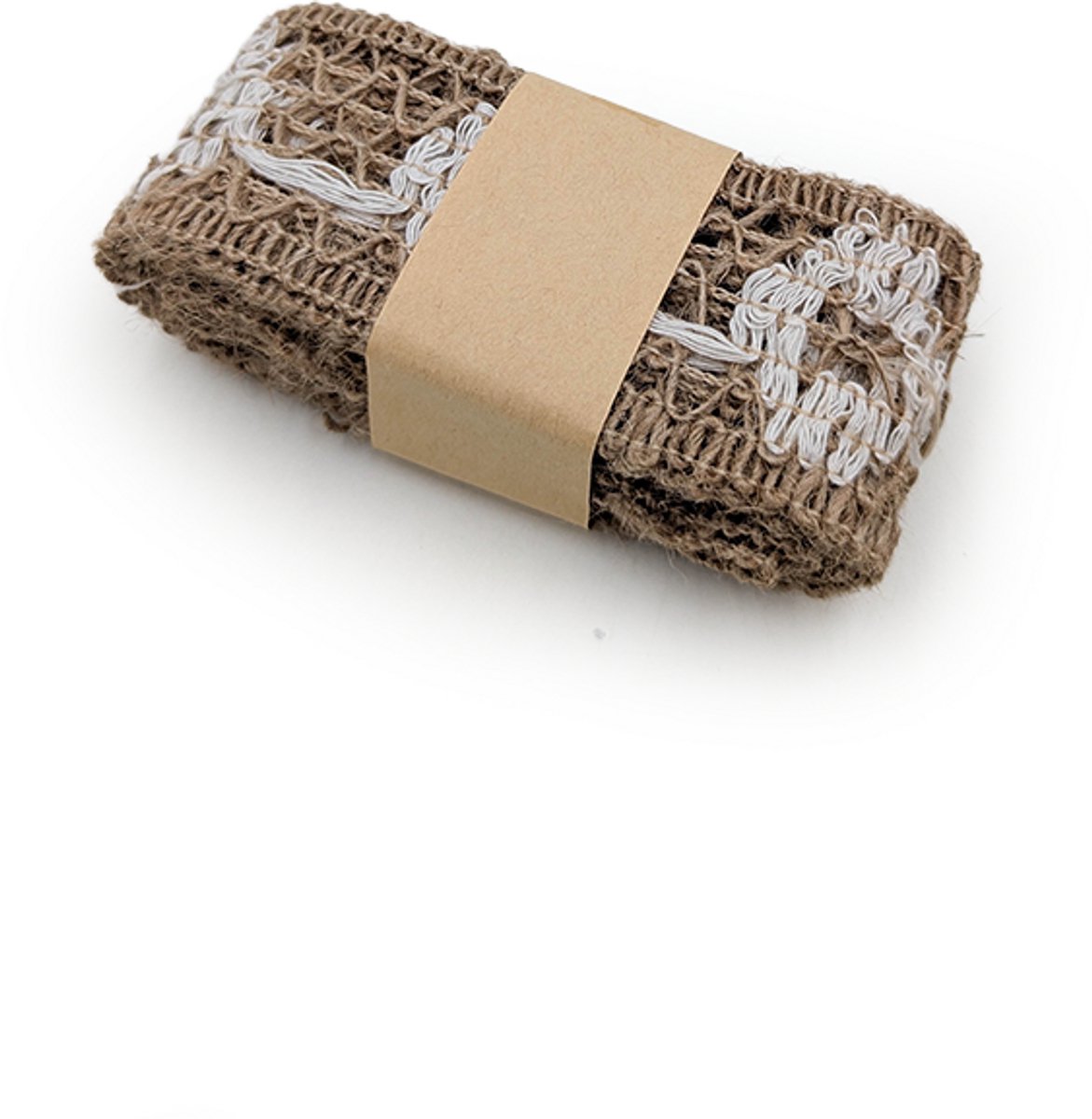 Mech-mech Kwiatowa Plecionka - Jutowa Floratape - 4cm x 2m - Natuurlijke Jute - Decoratieve Bloemmotieven