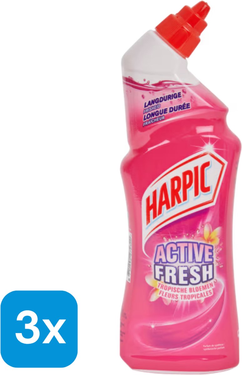 Harpic Active Fresh Pink Blossom Toiletreiniger - 3 x 750 ml