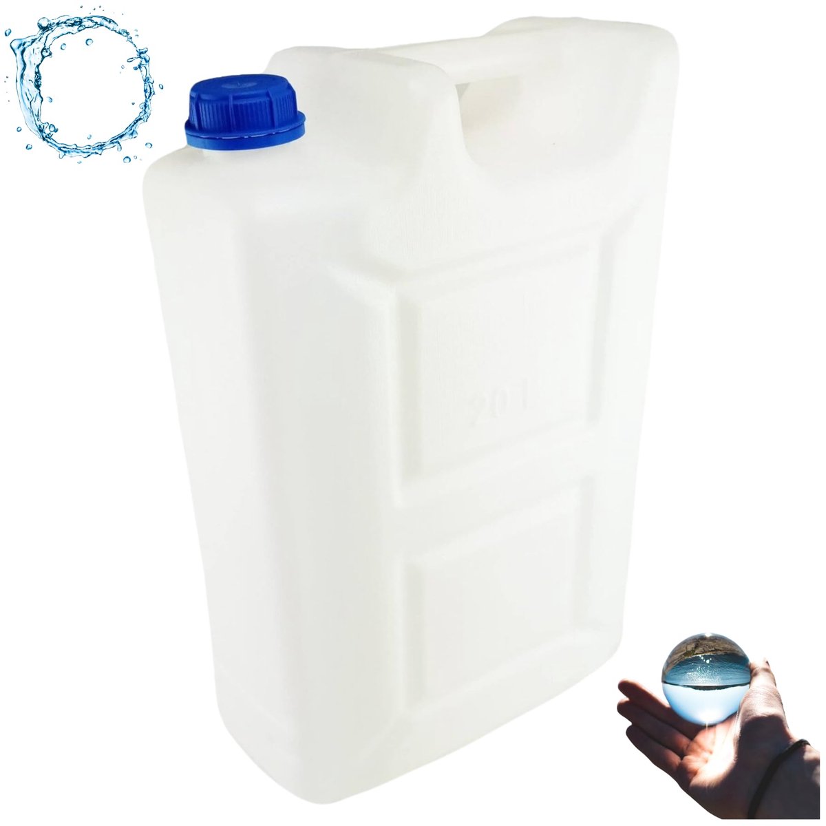 Anwicar Jerrycan voor Water - 20 L - Watercontainer - Camping Watertank - Wit