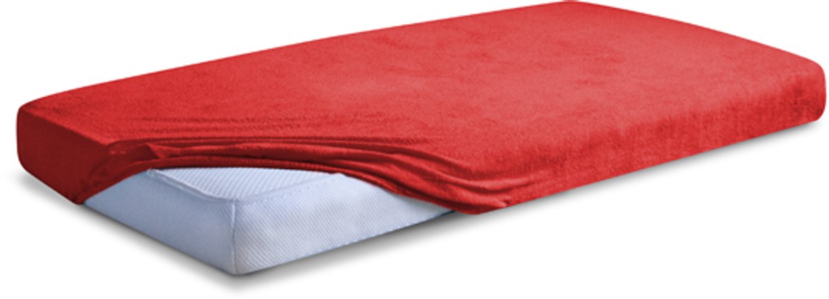 Matex Premium Serie - Hoeslaken Frotte - 150x190 cm, 160x200x20 cm - Rood - Elastisch