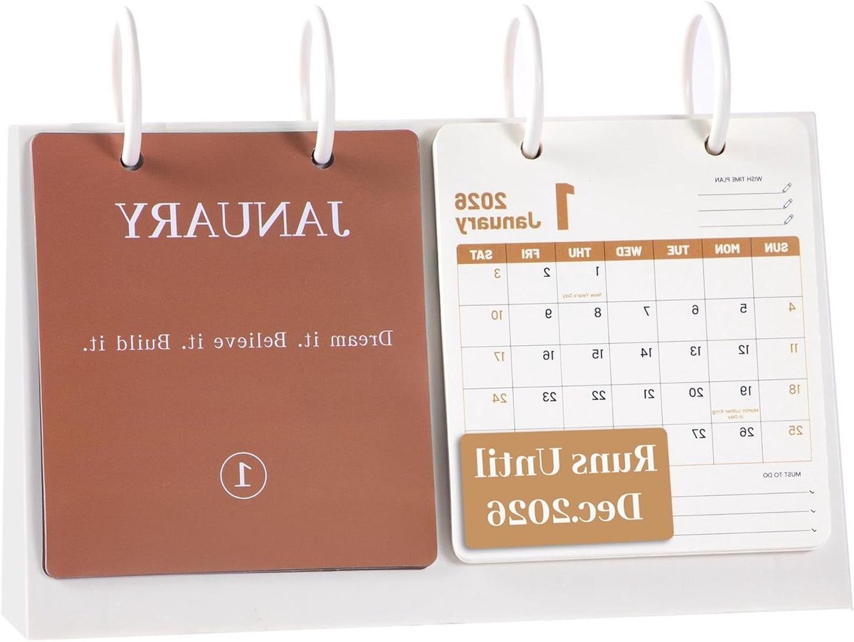 Bureaukalender - Plankalender Planner - Maandelijkse Planning - Herbruikbare Basis - 25.5 x 18.5 cm - Wit
