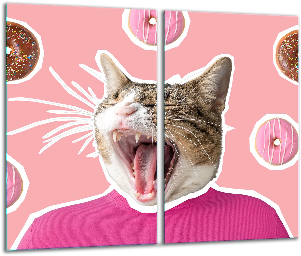 TMK ArtDeko - Snijplank - 30x52 cm - Kat - Beschermend Glas