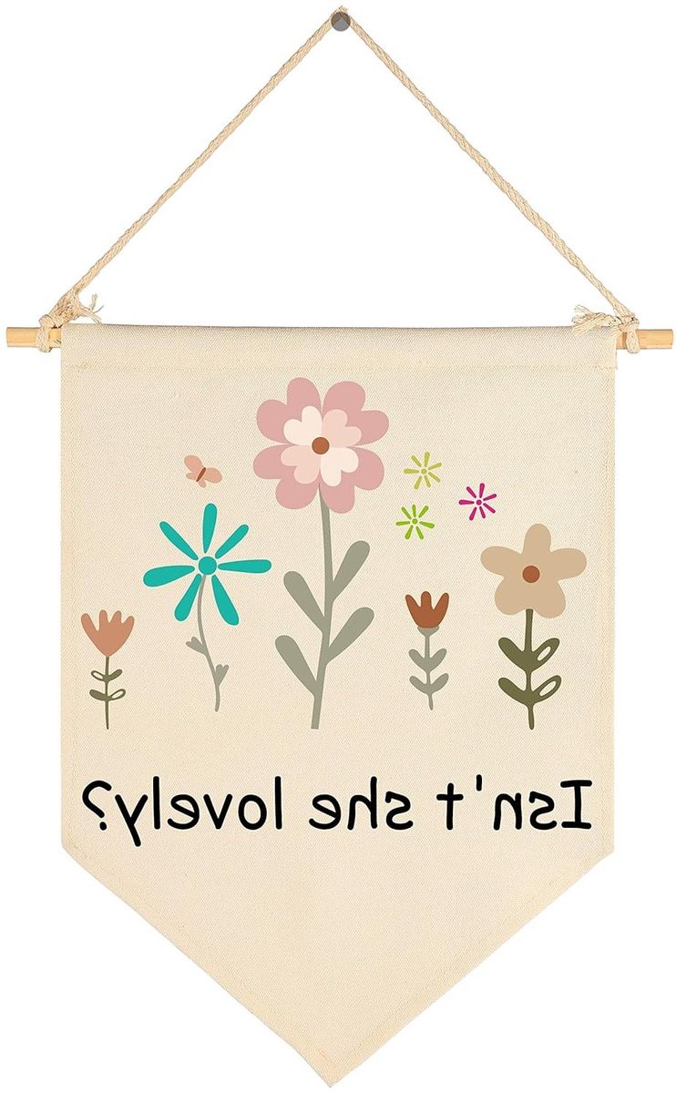 Wanddecoratie met opschrift - Canvas poster kinderkamer - Kinderkamer verfraaien - Natuurlijk katoenen canvas - 39.1 x 28.2 cm - Beige