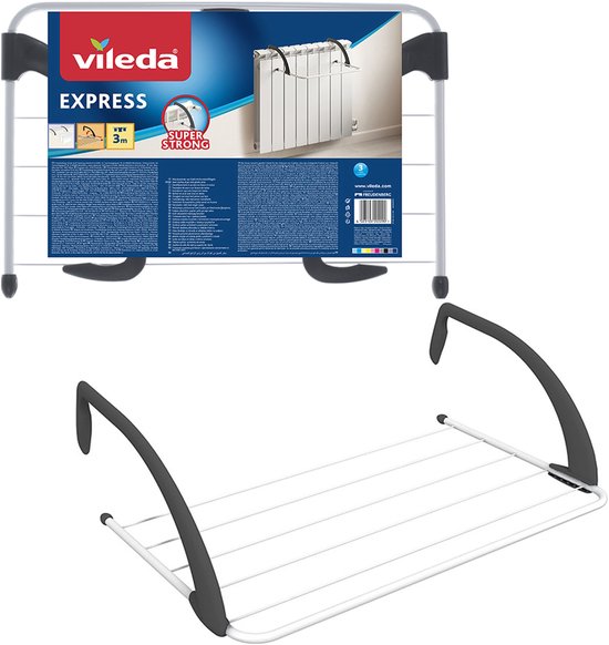 Vileda 157334 Séchoir à linge à accrocher Noir, Blanc