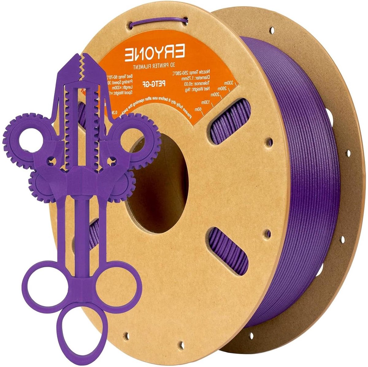 3D Printer Filament - Glasvezel PETG - Duurzame Onderdelen Printen - Zeer Hoge Stijfheid - 1.75 mm 1kg - Paars