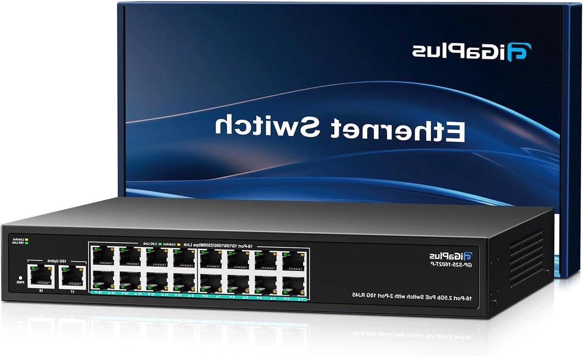 Ethernet Switch - Netwerk Switch - Snelle Netwerkverbinding - 18 Poorten 10Gb - 120Gbps Capaciteit - Zwart
