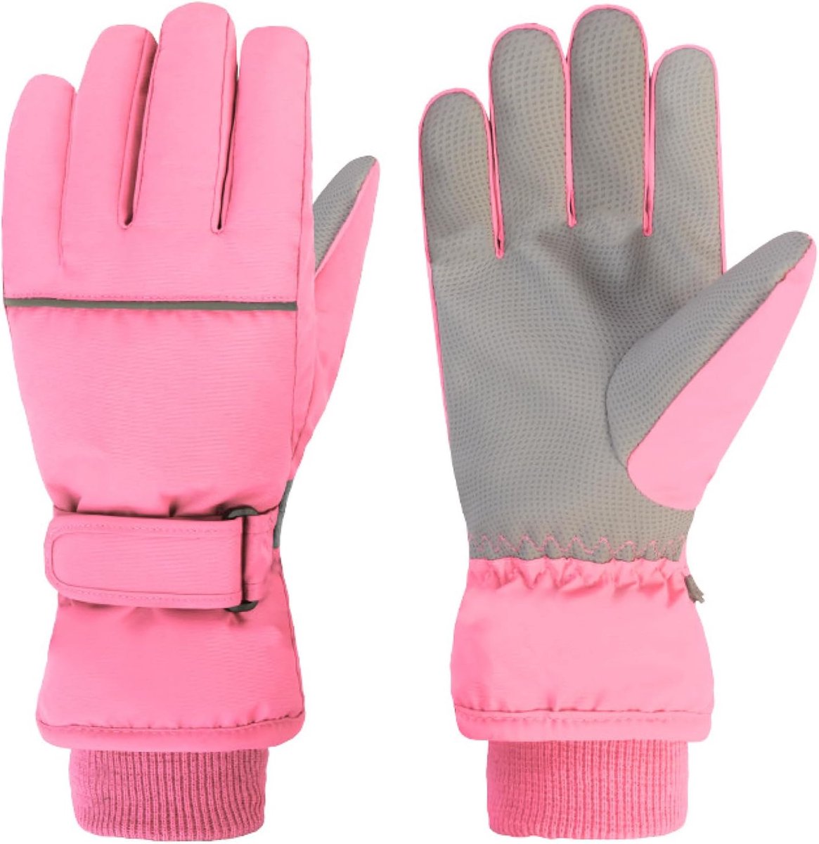 Gigicial Kinder Skihandschoenen Thermische Fleece Winterhandschoenen Waterafstotend En Ademend Voor Sneeuwboarden En Spelen Roze