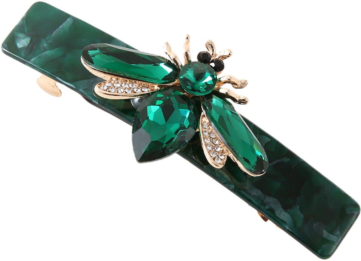 Emilie Collection - haarspeld - bij - emerald groen - luxe