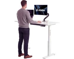 Stane Zit Sta Bureau Elektrisch Verstelbaar - 4 Geheugen Standen - Incl. Kabelgoot - 140 x 60 cm - Wit