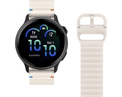 Just in Case horlogebandje geschikt voor Garmin Watch Bandje (ActiveFlex) - Smartwatchbandjes - Universeel bandje geschikt voor Garmin Vivoactive 6 / 5 - Ivory