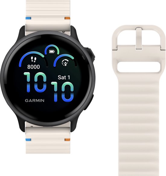 Just in case Siliconen Bandje Crème voor Garmin Vivoactive 6 / 5