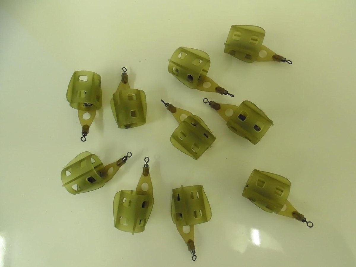 Vistuig Feeders - Voerkorf Set - Karper Visserij - Met Vin - 10 Stuks - Groen