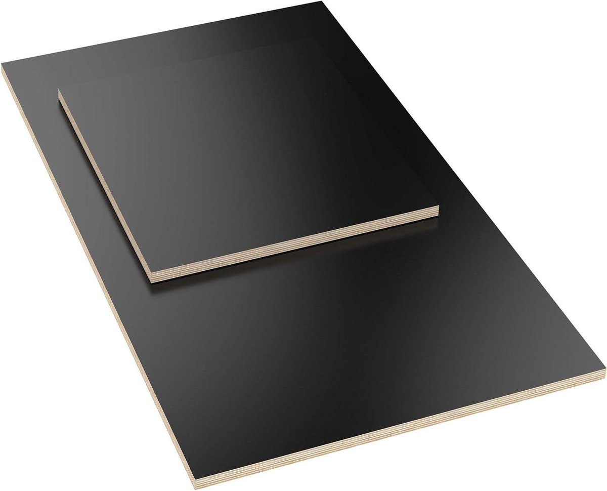 Multiplex Tafelblad - Werkblad Plaat - Meubels Maken - Krasbestendig Melamine - 60x30 cm - Zwart
