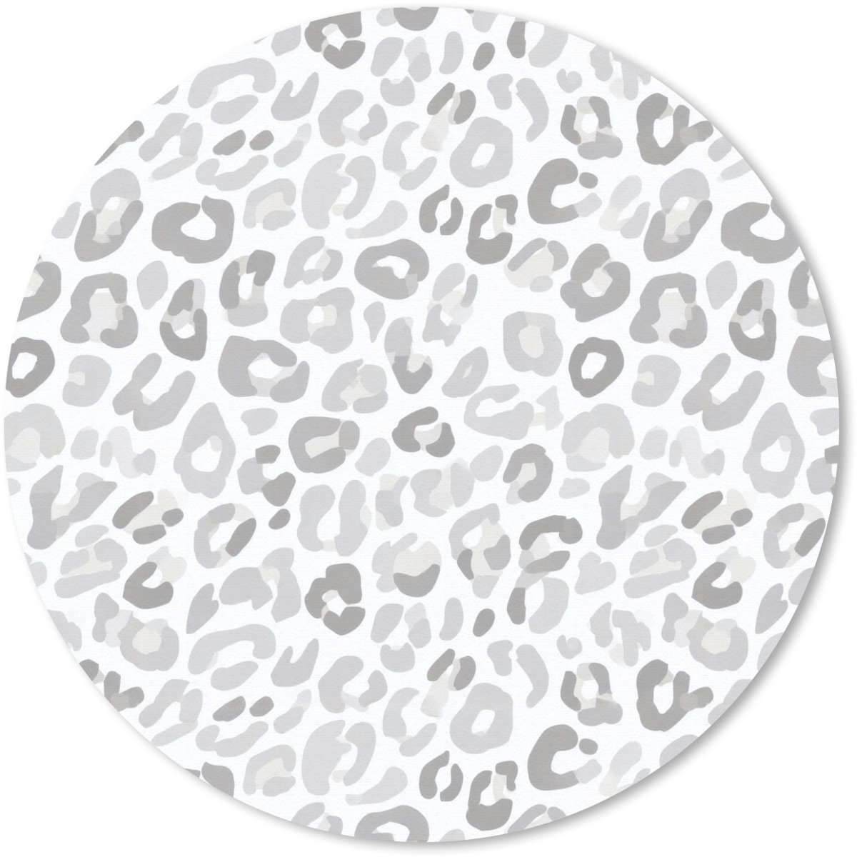 Muismat rond 20x20 cm - Mousepad Luipaard - Motief - Grijs - Ronde muismatten