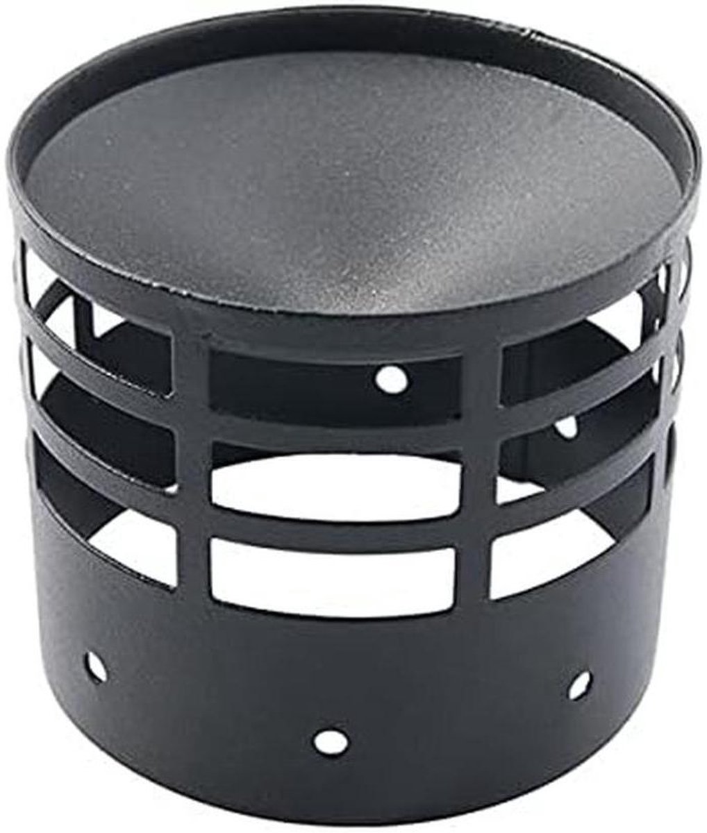 Wandafvoer Pelletkachel - Afvoerbuis Rookkanaal - Veilig Afvoeren Rookgassen - Gepoedercoat Roestvrij Staal - 100 mm Diameter - Zwart Gelakt