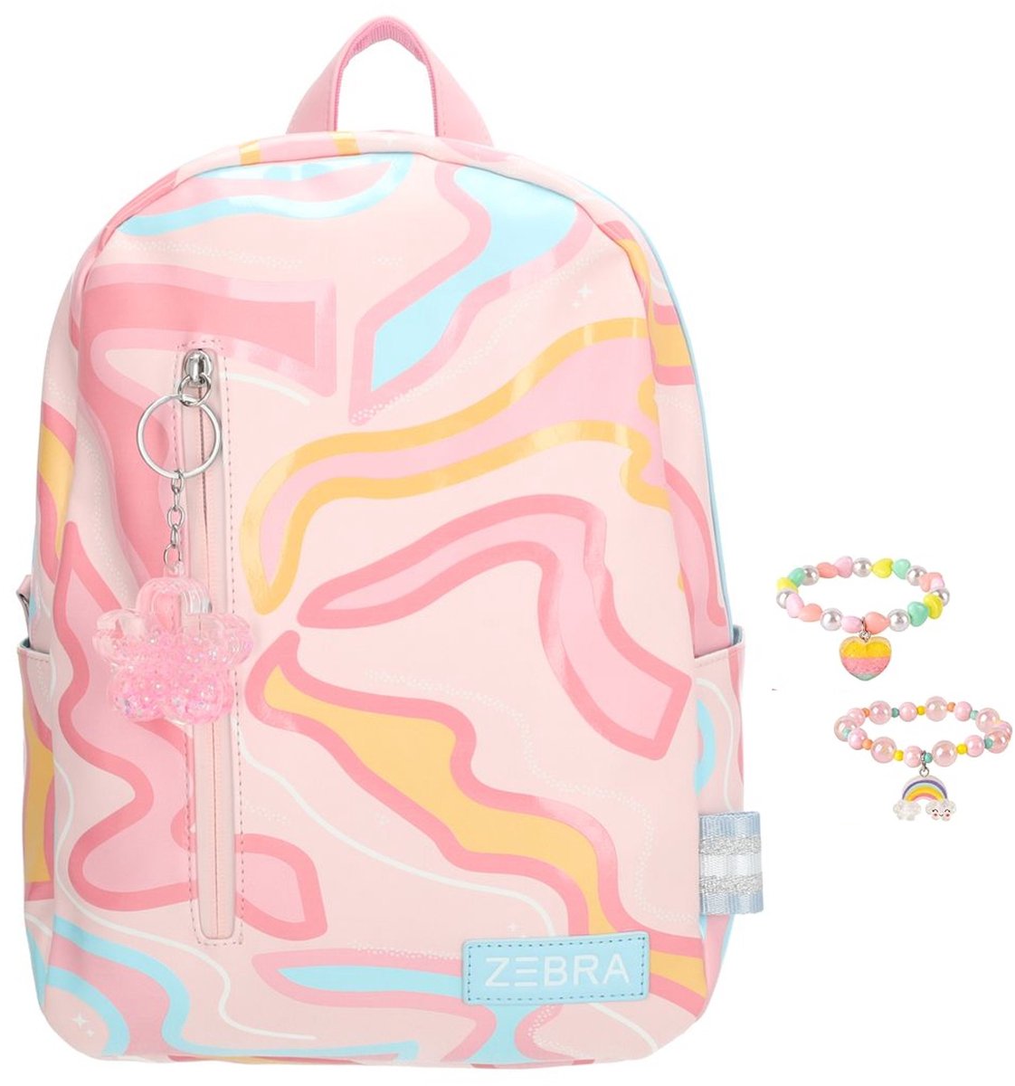 Zebra Rugzak Lily Colour Fantasy - rugtas, schooltas, kinderrugzak + armbandje