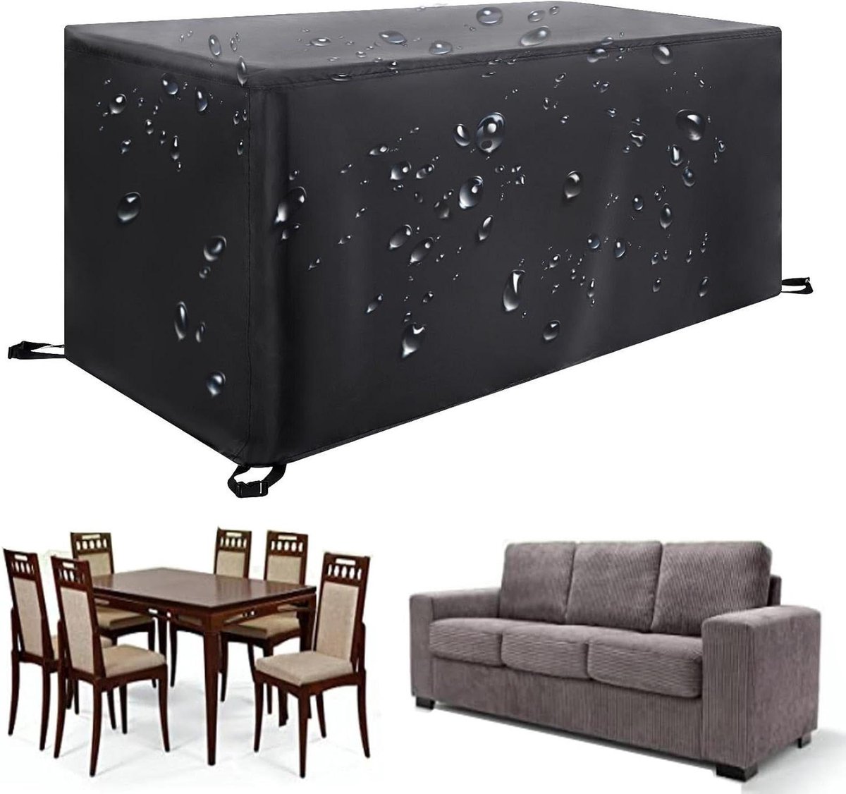 Tuinmeubelhoes - Buitenmeubelhoes - Meubels Beschermen - 420D Oxford Stof - 230 x 90 x 70 cm - Zwart