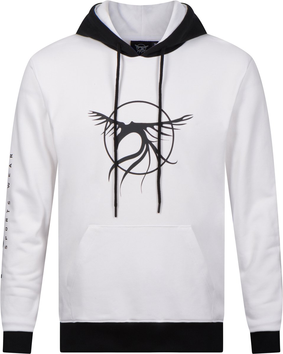 Feniks sportswear - Hoodie zwart/wit - fitness - streetwear- feniks - S