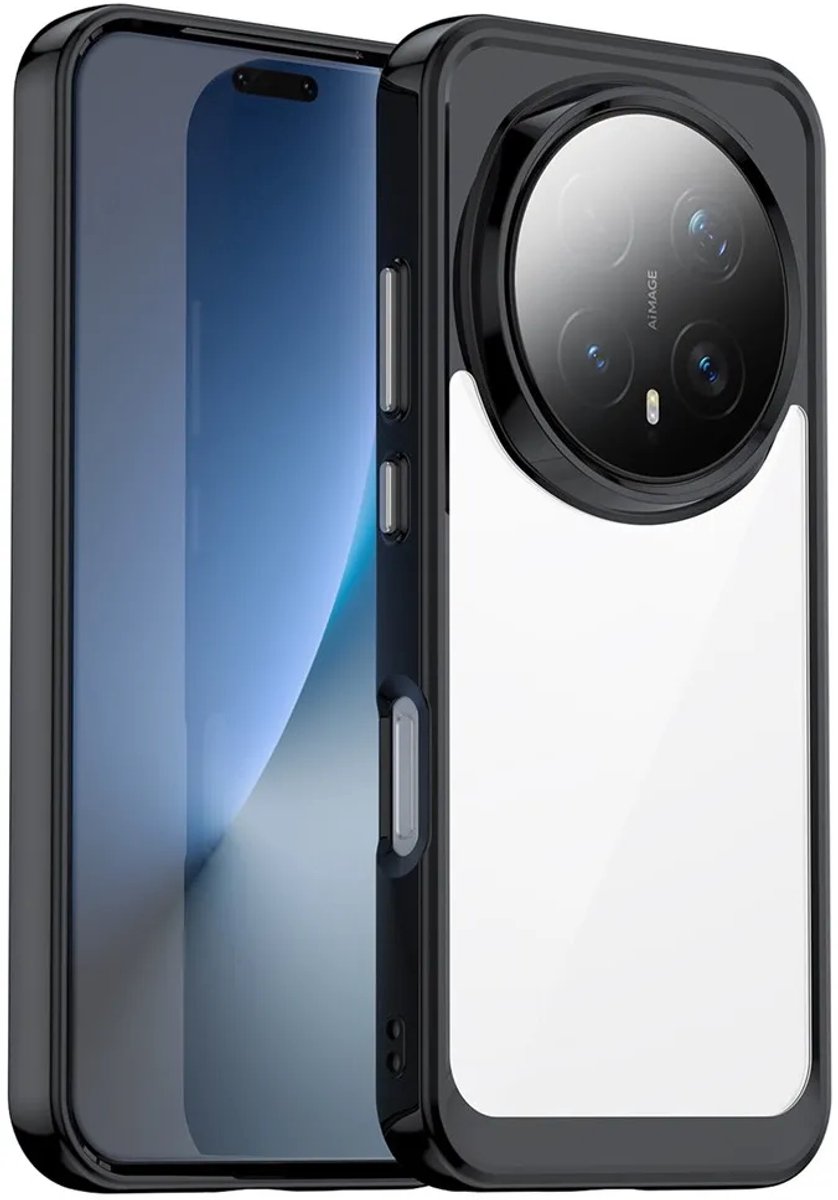 Hoesje geschikt voor HONOR Magic8 Pro - Phonesta Acrylic Hybrid Back Cover - Zwart