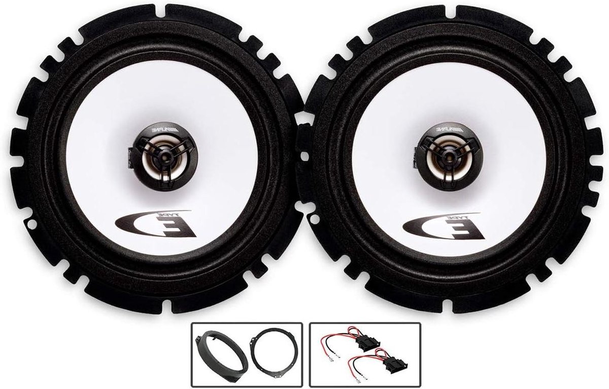 Auto Luidsprekers - Muziek Upgrade - Betere Autogeluid - Inclusief Adapter Pods - 17cm - Zwart