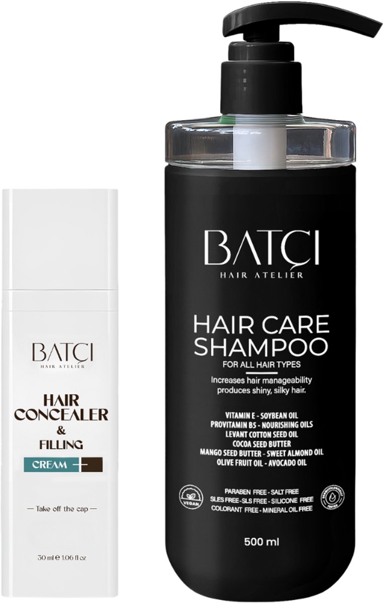 BATCI Hair Concealer Filling Cream & Provitamine B5 Hair Care Shampoo - Bundle Set