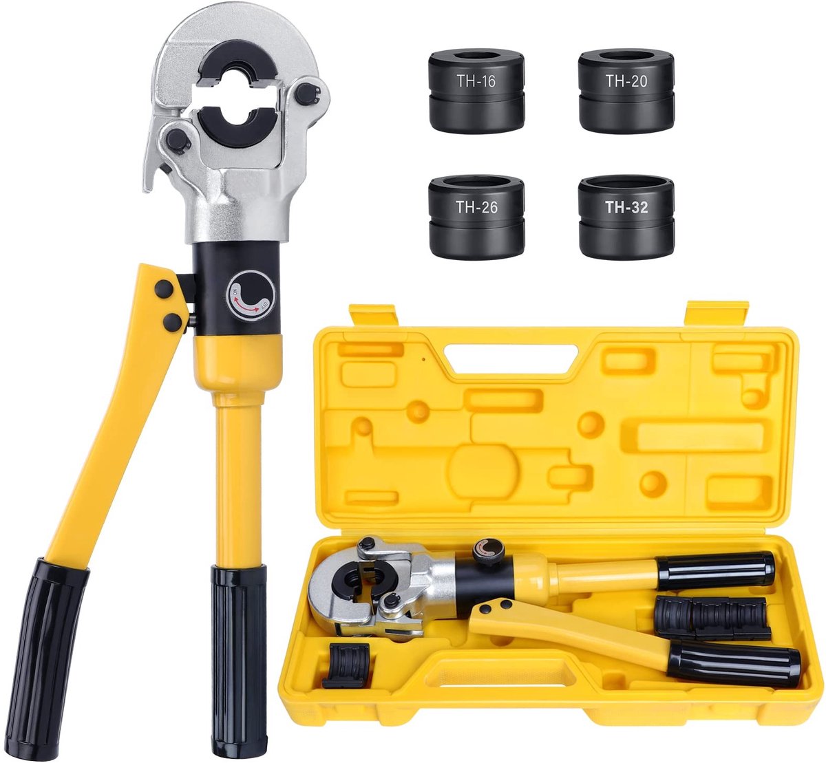 Vt products - Hydraulische Pijpbuis Krimpgereedschap - Drukpijpklem krimptang - Ergonomisch ontwerp - 16 ton kracht - Ideaal voor buisfittingen - Incl