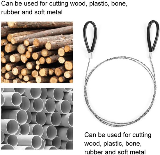 ONF3 - Roestvrij stalen draadzaag - Noodzaag voor outdoor - Lichtgewicht en flexibel - Geschikt voor bushcraft en camping - Zilver van Onf3 — afbeelding 4