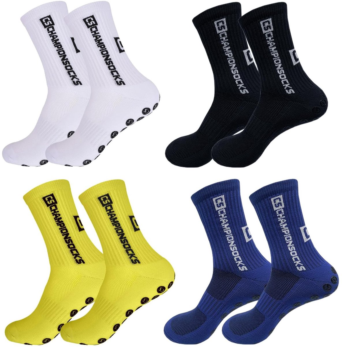 1185x1200.jpg Store_7 - Voetbalsokken - Sportsokken voor heren en dames - Anti-slip grip - Multicolour - Geschikt voor voetbal en basketbal - 4 paar - Afbeelding 1