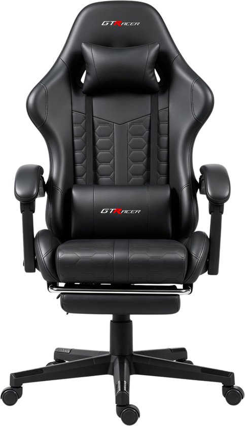 GTRacer Pro - Chaise de Gaming - Chaise de jeu - Chaise de bureau ergonomique - Chaise de jeu - Ajustable - Chaise de course - Zwart / Grijs
