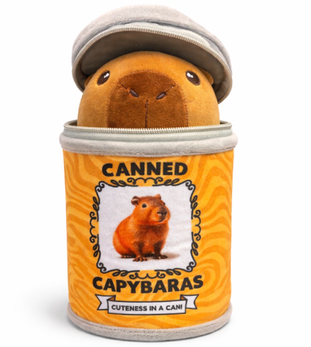 Topknuffels® - Capibara (Bruin) in Blik Squishy Pluche Knuffel 20 cm - Capybara Knuffels Dierenknuffel - Kapibara Kapybara - Speelgoed Kawaii Kussen - TikTok Plush Toy
