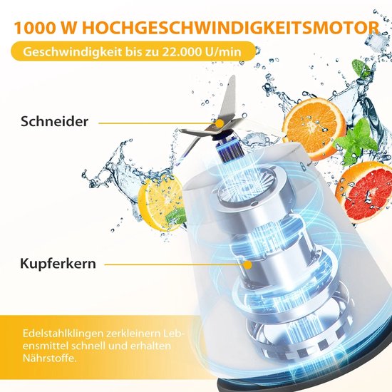 Seth Select 6-in-1 Blender 1500ML - Smoothie Blender, Vleesmolen & Sapcentrifuge - Krachtige Keukenmachine met IJskracht — afbeelding 5