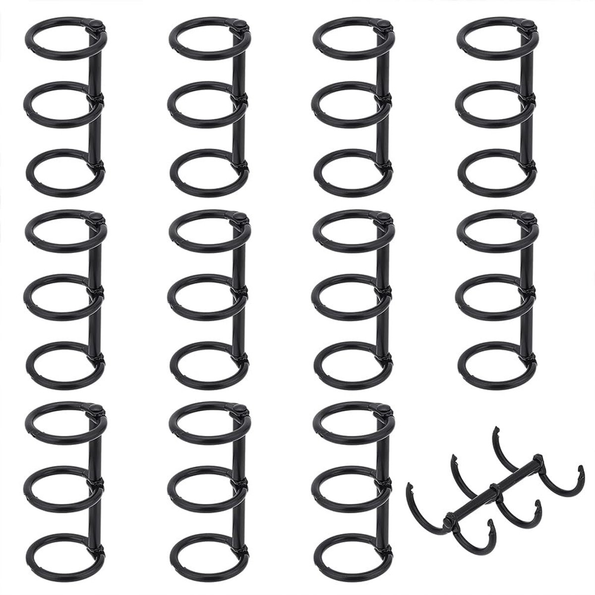 Store_8 - Bladbindmiddelen - 12 stuks metalen boekringen - Duurzaam en praktisch - Zwart - Ideaal voor notebooks en DIY-projecten - Perfect voor fo...
