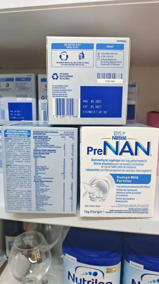 Nestlé PreNAN Human Milk Fortifier 72x1g Zakjes - 6 Stuks - Babyvoeding