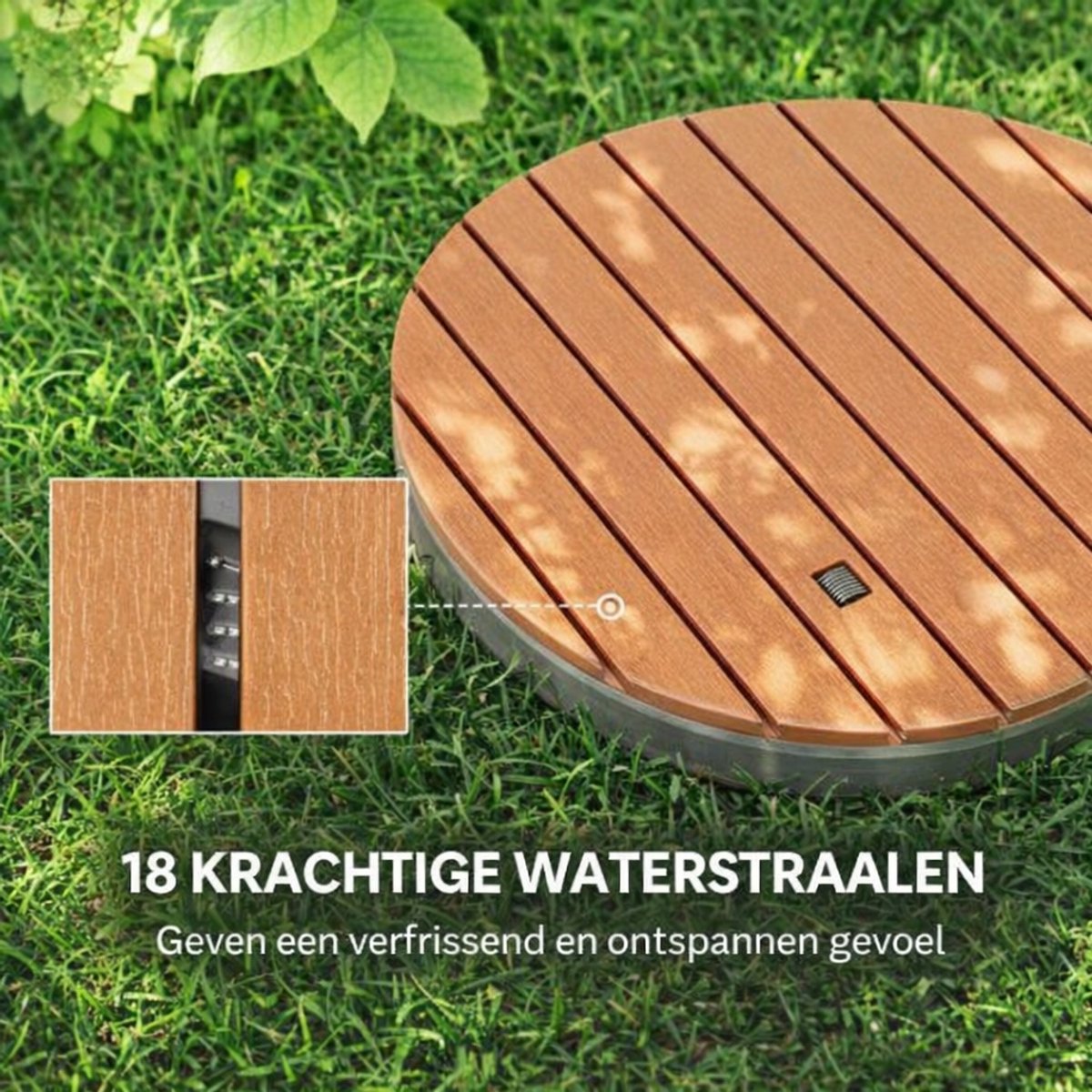Norvia - Tuindouche - Draagbare Buitendouche - Verstelbaar Tot 4 Meter - Aluminium - Natural Wood - 18 Waterstralen - UV Bestendig thumbnail 4