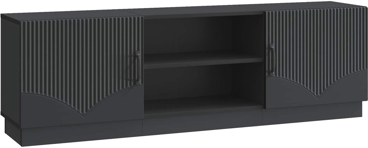 vidaXL - TV - Kast - Zwart - 150 - x - 31 - x - 47 - cm - Bewerkt - hout