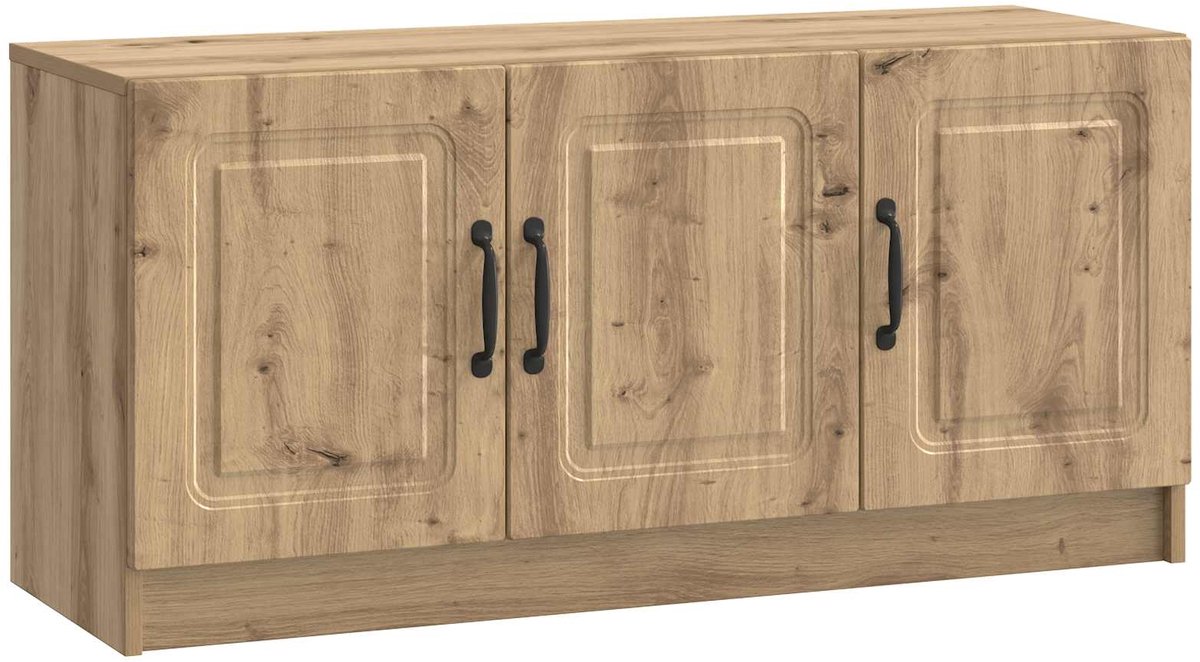 vidaXL - TV - Kast - 99 - x - 34,5 - x - 47 - cm - Artisanaal - eiken - Bewerkt - hout