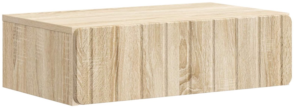 vidaXL Wandgemonteerde - Zijtafel - 59 - x - 34,5 - x - 17 - cm - Bewerkt - hout Sonoma Eiken