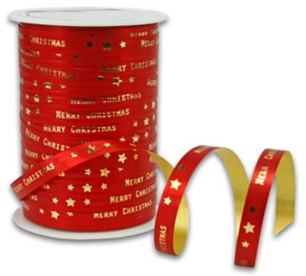 Rood Krullint Merry Christmas – 10 mm × 100 m – Krullint