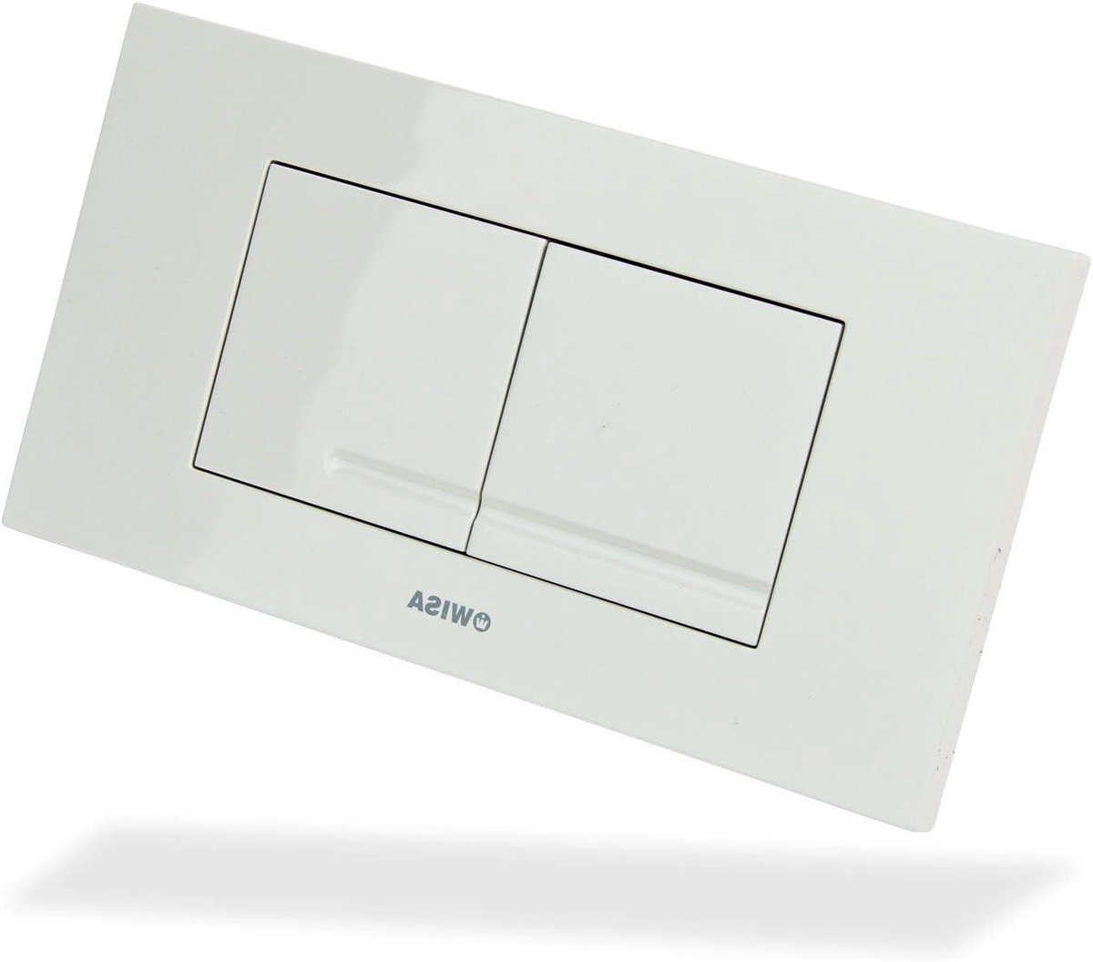 Krukplaat Toilet - Bedieningsplaat - Toilet Spoelen - Dubbele Spoeltechniek - 208 x 111 mm - Wit Glanzend
