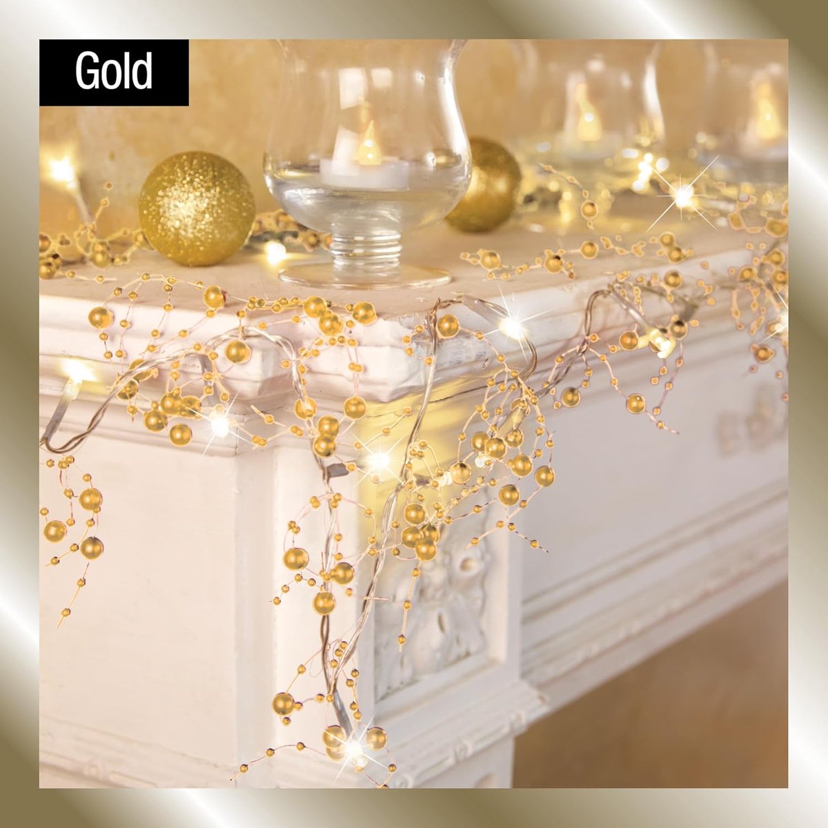 Verlichte Kerst Guirlande - Feestelijke Slinger - Huis Versieren - Met Acrylbessen - 305 cm - Zilver – foto 2