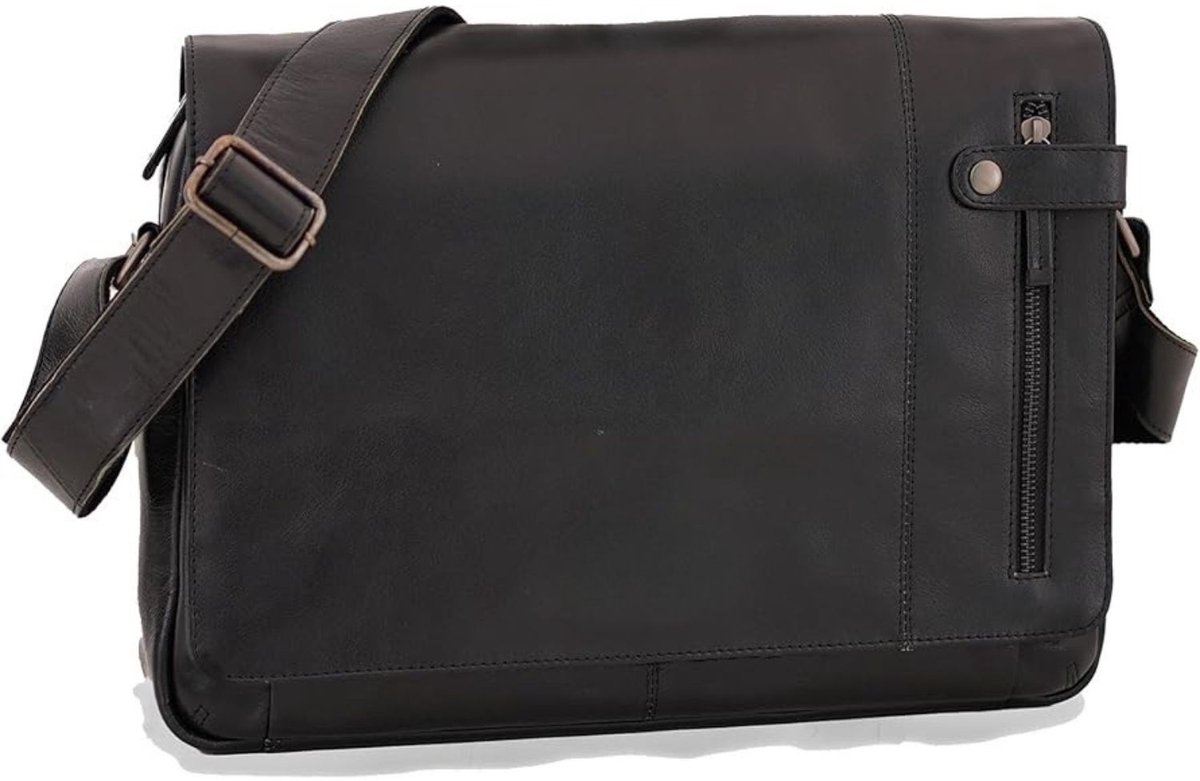 Leren Laptoptas - Laptoptas - Leren Tas - Luxe Leren Laptoptas - Werktas - Schoudertas - Business Tas - Leren Business Tas - 15 inch - Zwart - van Imperatoris