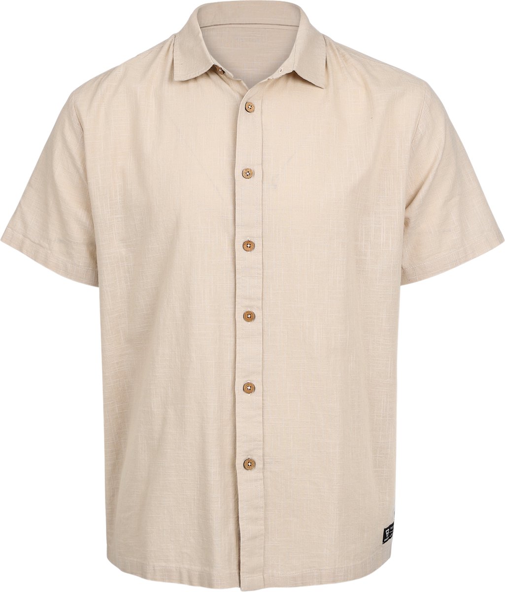 Brunotti Sirrak Shirt Feather Heren 100% Katoen Button Up Short-Sleeve XXL Grijs