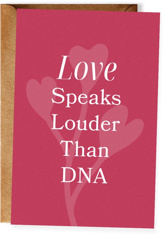Moederdagkaart Bonusmoeder - Love speaks louder than DNA - Happy Mother's Day - Lieve kaart voor stiefmoeder - Ansichtkaart - (10x15 cm incl. envelop)