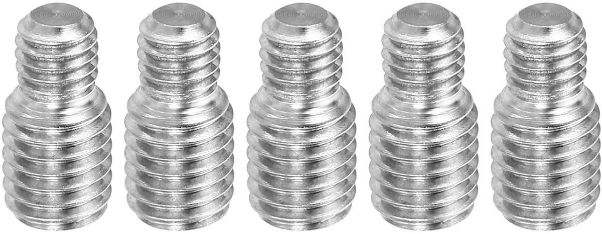 M6 x M8 x 16 Dubbele Draad Bouten - 5 Stuks RVS 304 Draadreductieadapter voor Meubelfittingen - Lengte 16mm