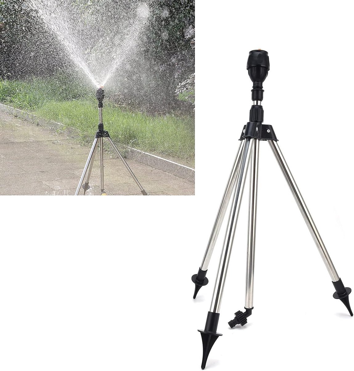 Roterende Gazonsproeier met Statief - 360 Graden Automatische Irrigatiesproeier voor Tuinbewatering en Tuinonderhoud